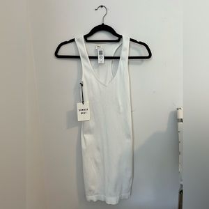 Brand New Aritzia White Mini Bodycon Dress with Tags.